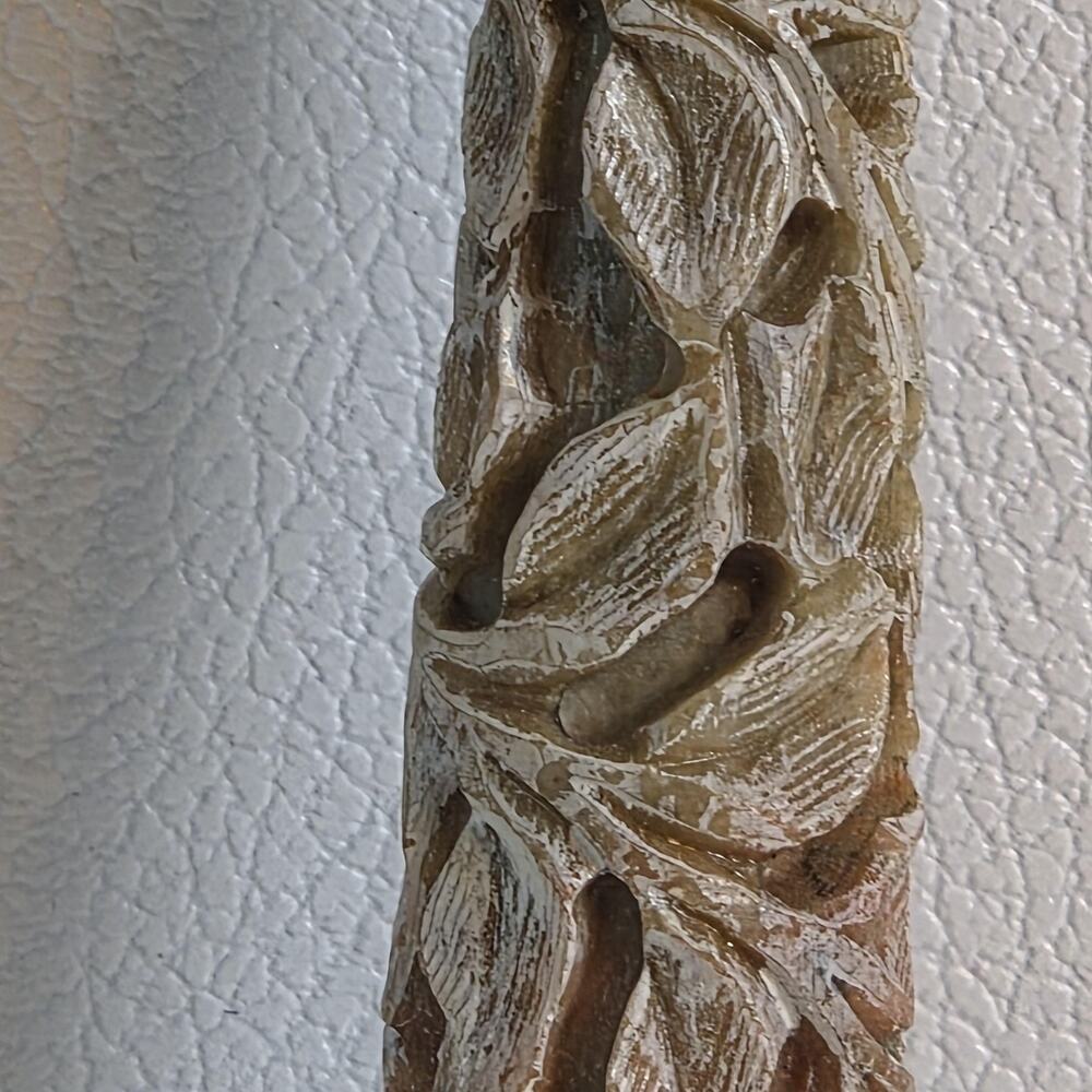 Carved Stone Leaf Handle Magnifying Glass Decorative Desk Reader Tool Office - Picture 7 of 8